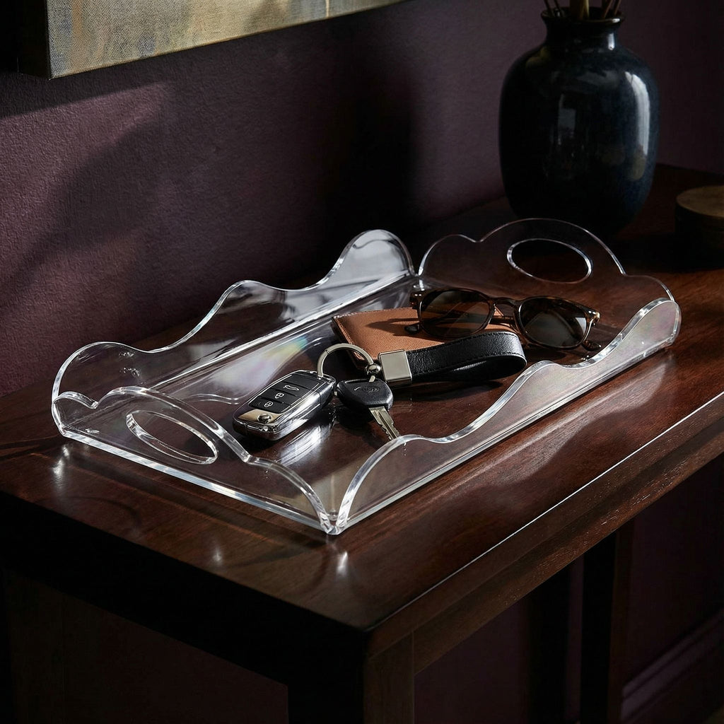 Zircon Decorative Acrylic Tray with Handles