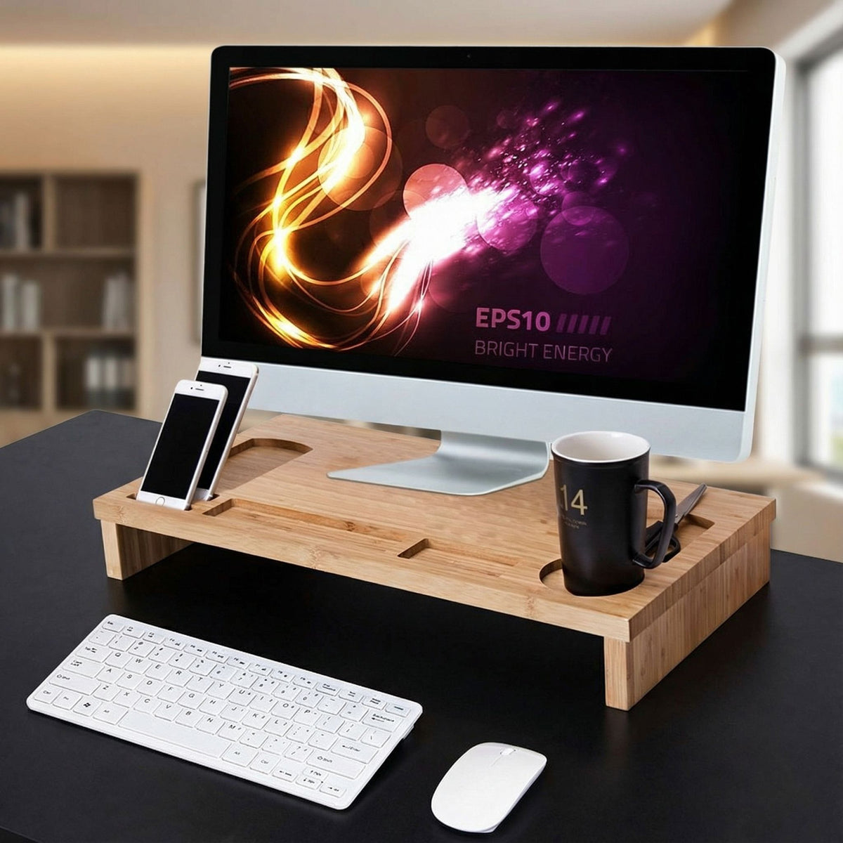 Jake Bamboo Monitor Stand Table