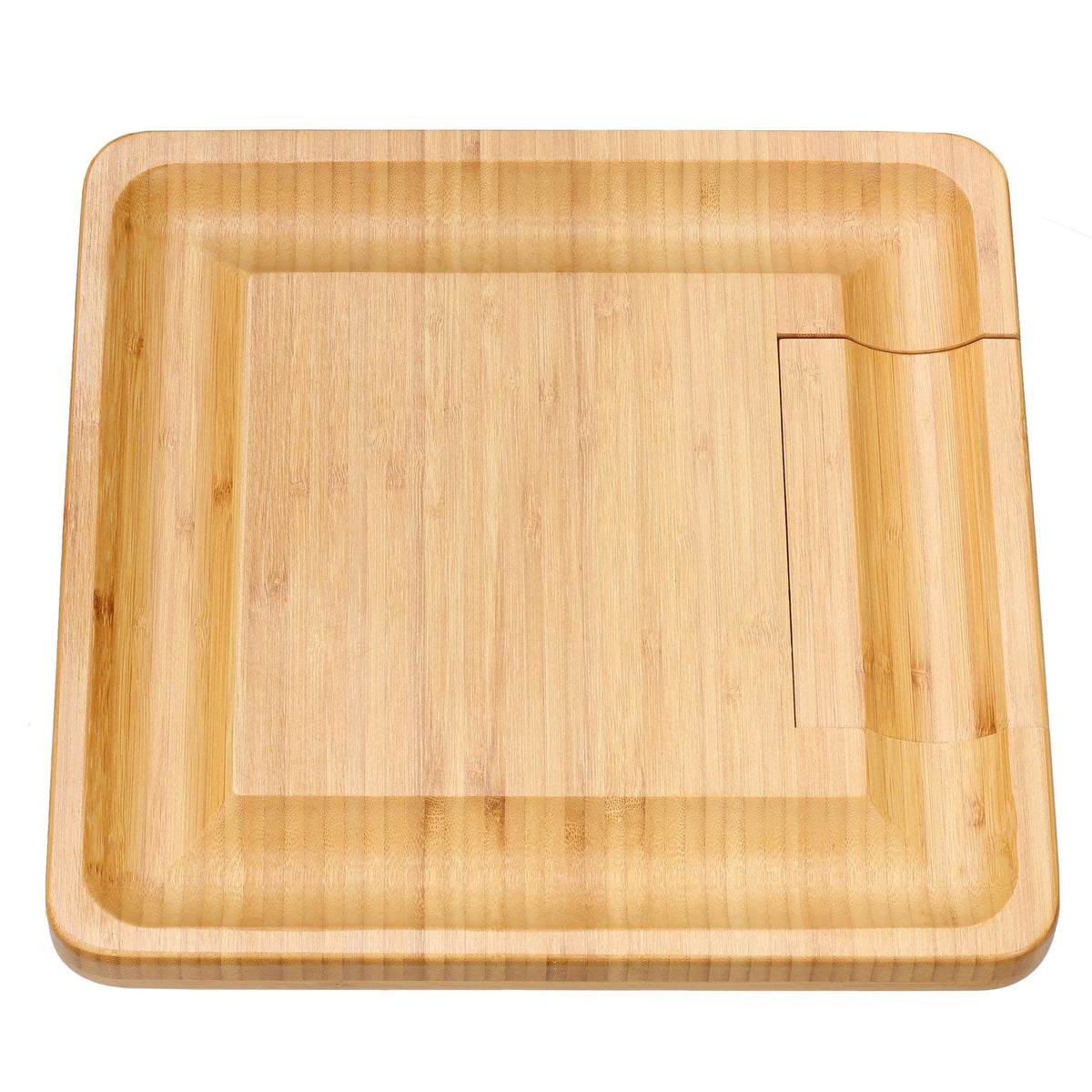 Handi Natural Bamboo Cheese Serving Board Table Set with 4 Stainless Steel Knives