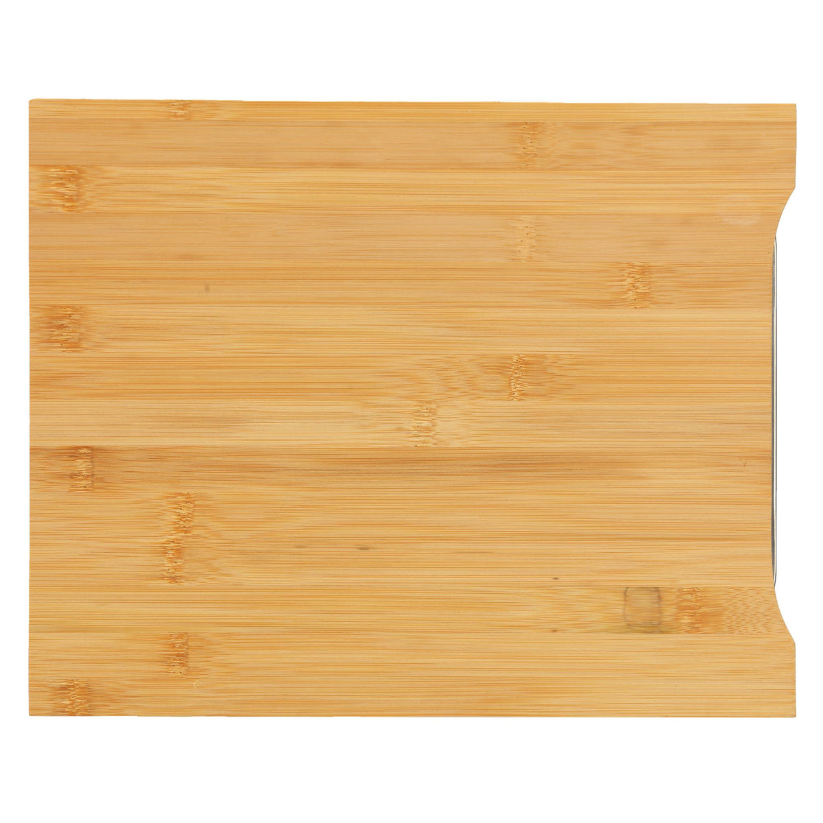 Isabella Natural Bamboo Cutting Board With Removable Stainless Steel Tray, 13x10