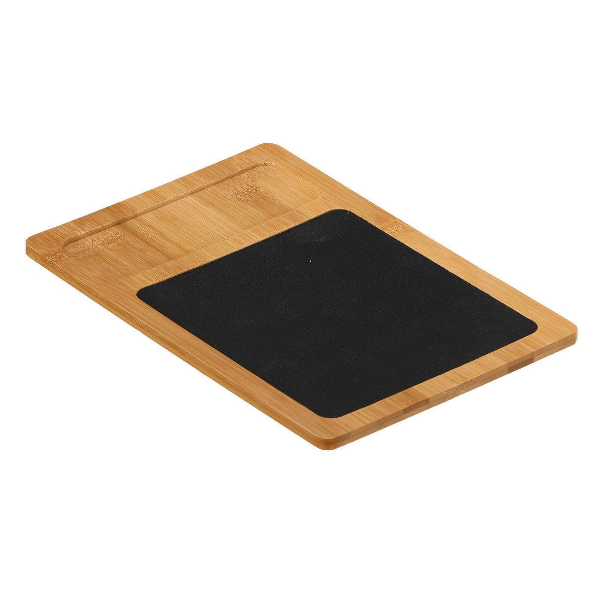 Mia Natural Bamboo Monitor Stand With Mouse Pad