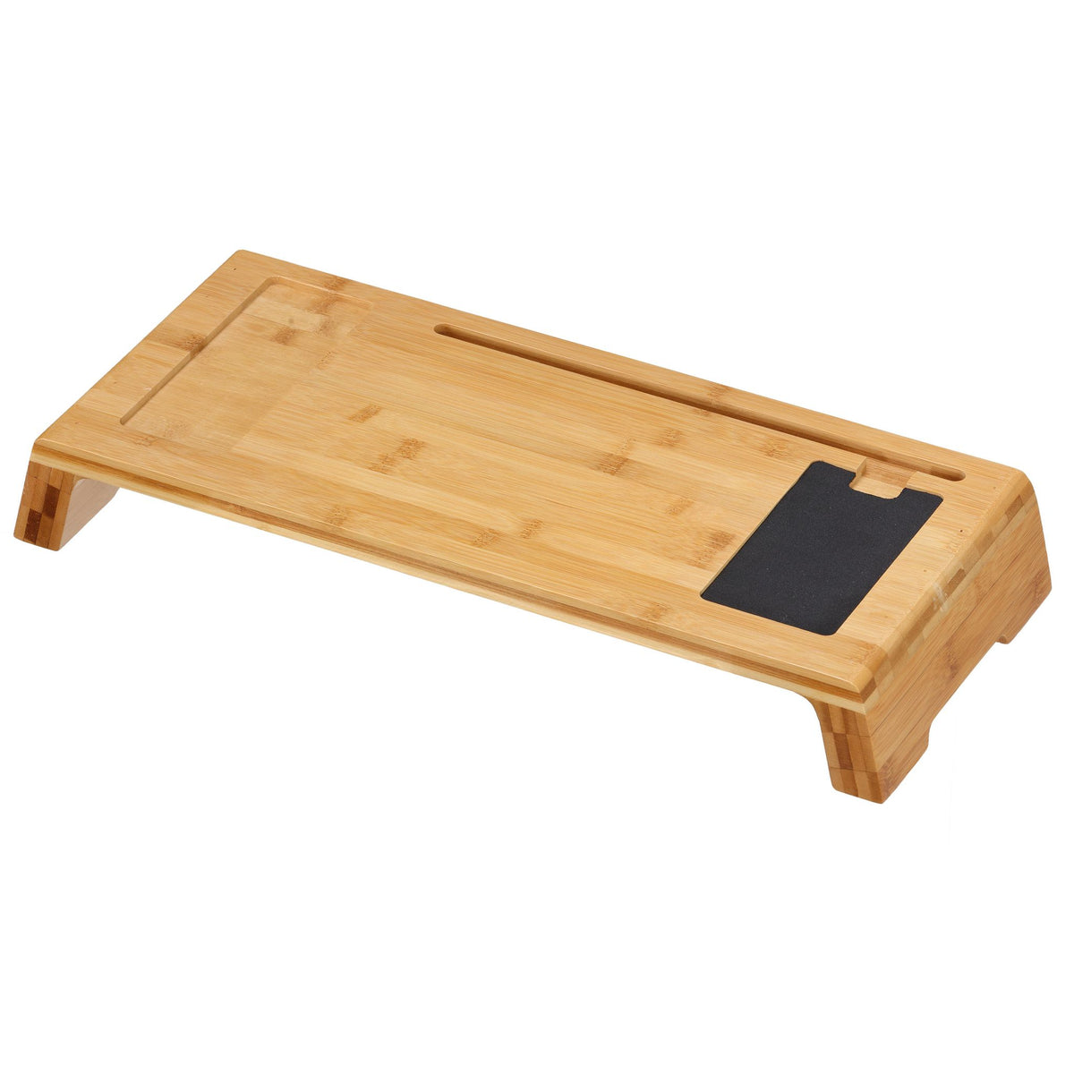 Mia Natural Bamboo Monitor Stand With Mouse Pad
