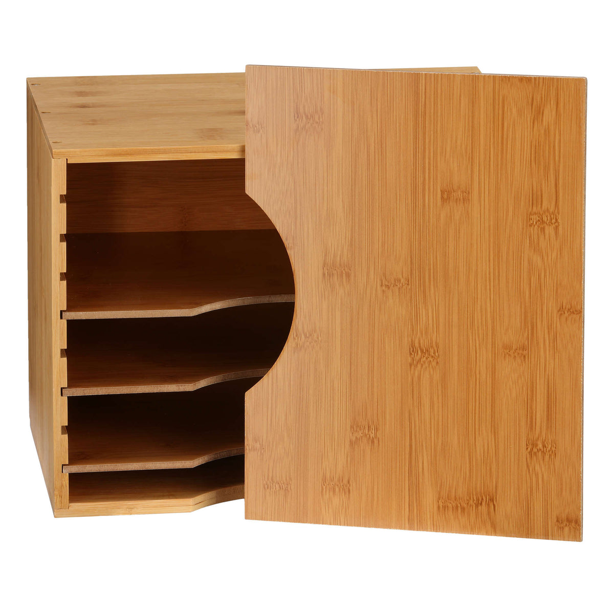 Cortesi Home Abigail Natural Bamboo File Organizer with 4 Dividers, 13x10