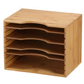 Cortesi Home Abigail Natural Bamboo File Organizer with 4 Dividers, 13x10
