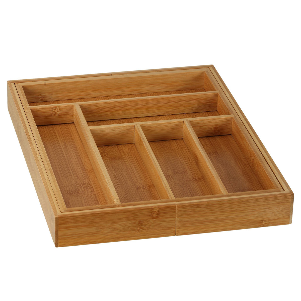 Michelle Natural Bamboo Expandable Flatware Organizer for Kitchen Utensils and Cutlery