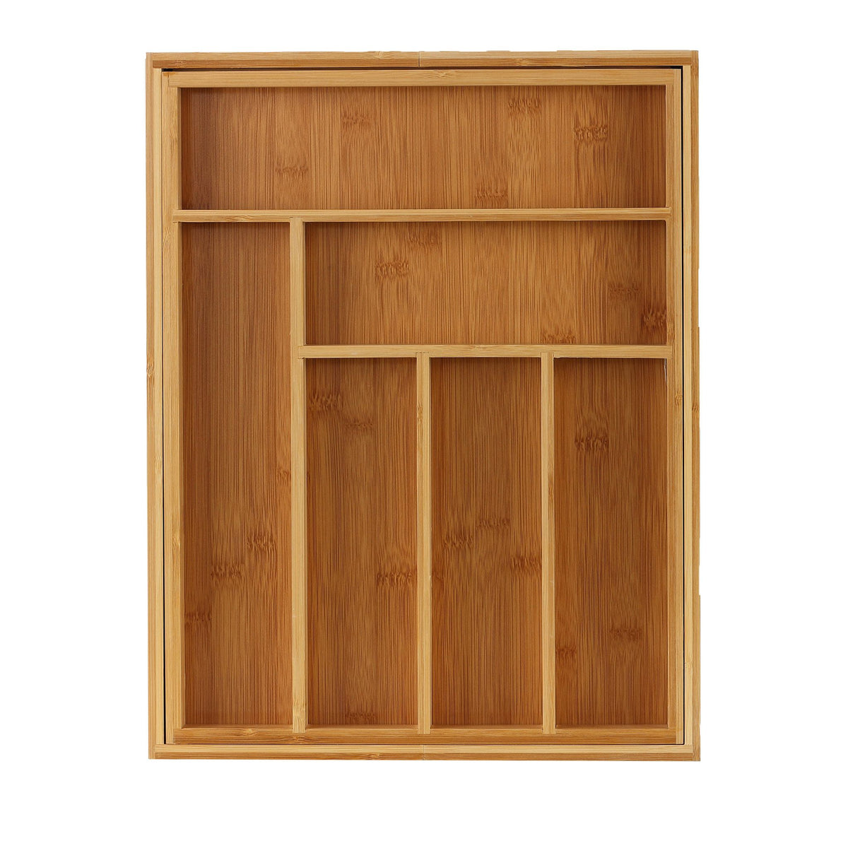 Michelle Natural Bamboo Expandable Flatware Organizer for Kitchen Utensils and Cutlery