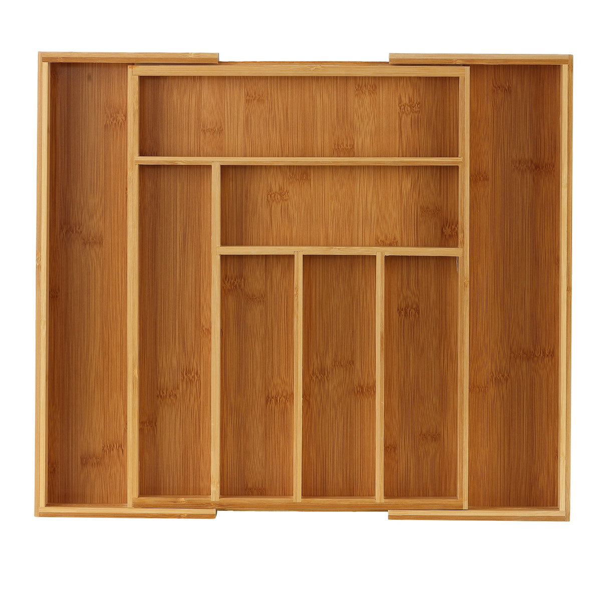 Michelle Natural Bamboo Expandable Flatware Organizer for Kitchen Utensils and Cutlery