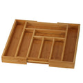 Michelle Natural Bamboo Expandable Flatware Organizer for Kitchen Utensils and Cutlery