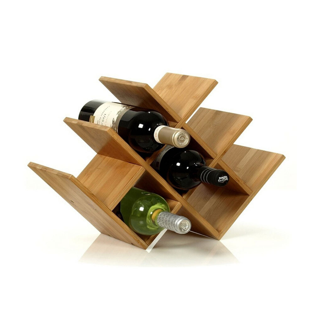 Cortesi Home Linda Natural Bamboo 8 Bottle Wine Rack