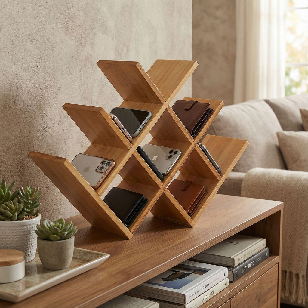 Cortesi Home Linda Natural Bamboo 8 Bottle Wine Rack