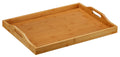Alex Natural Bamboo Butler Serving Tray Table with Handles, 18x14