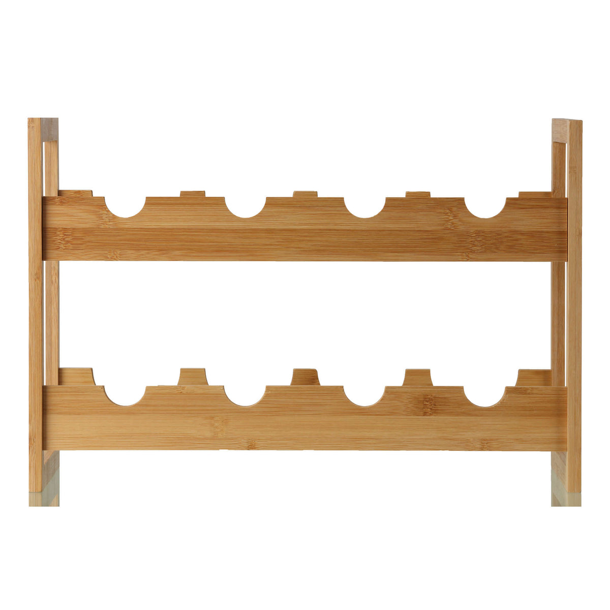 Cortesi Home Napa Natural Bamboo Stackable 2 Tier Wine Rack, Holds 8 Bottles 19" Wide