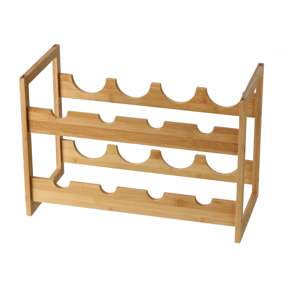 Cortesi Home Napa Natural Bamboo Stackable 2 Tier Wine Rack, Holds 8 Bottles 19" Wide