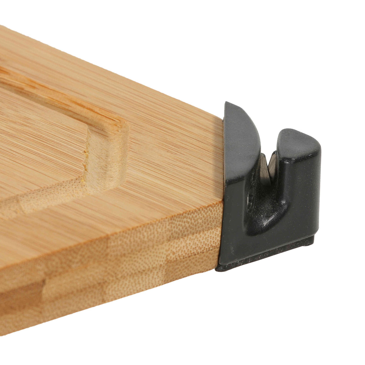 Nuri Natural Bamboo Cutting Board with Knife Sharpener, 12"x18"