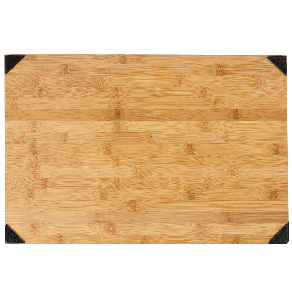 Nuri Natural Bamboo Cutting Board with Knife Sharpener, 12"x18"