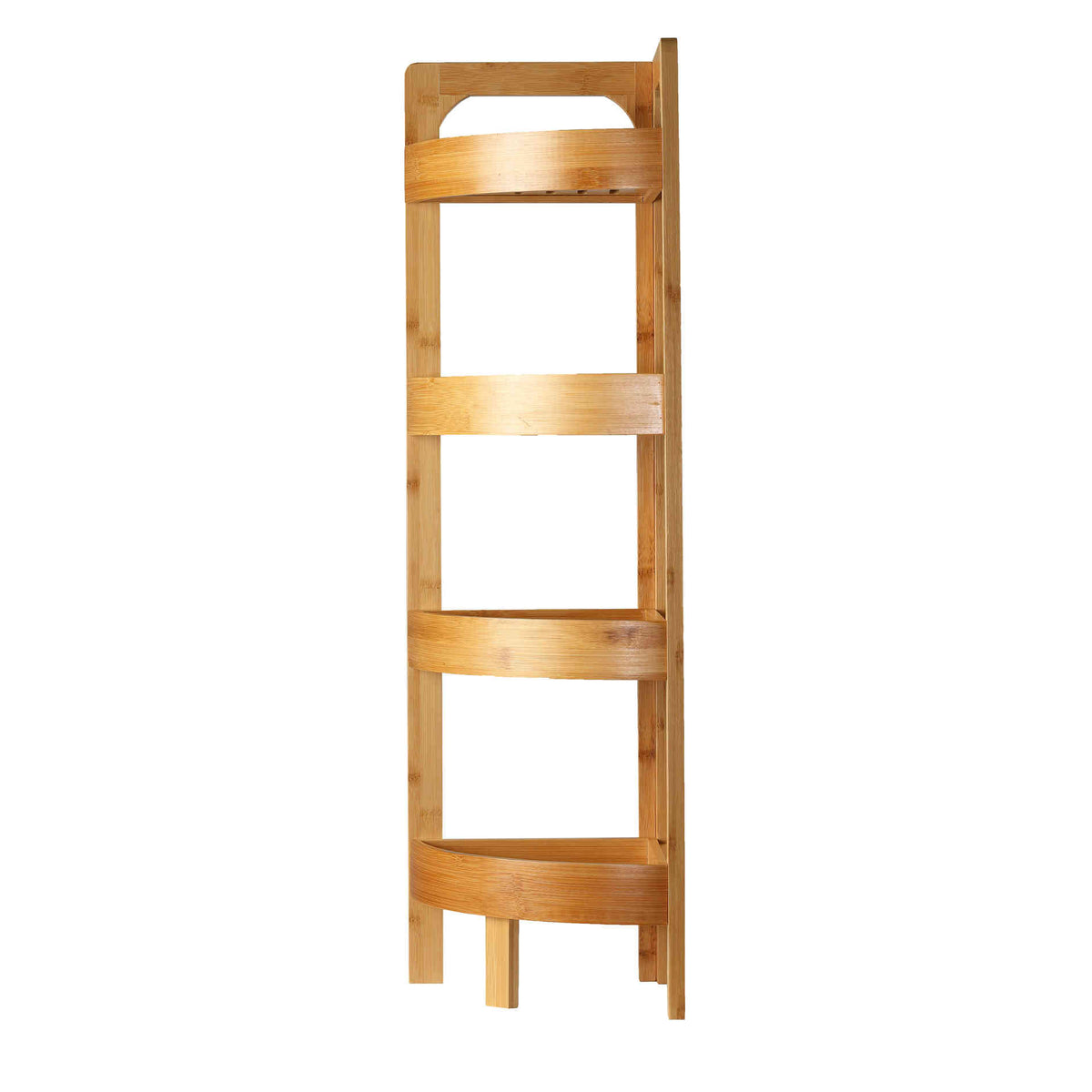 Cortesi Home Gerardo Natural Bamboo 4 Tier Corner Shelf, 31.5" Tall