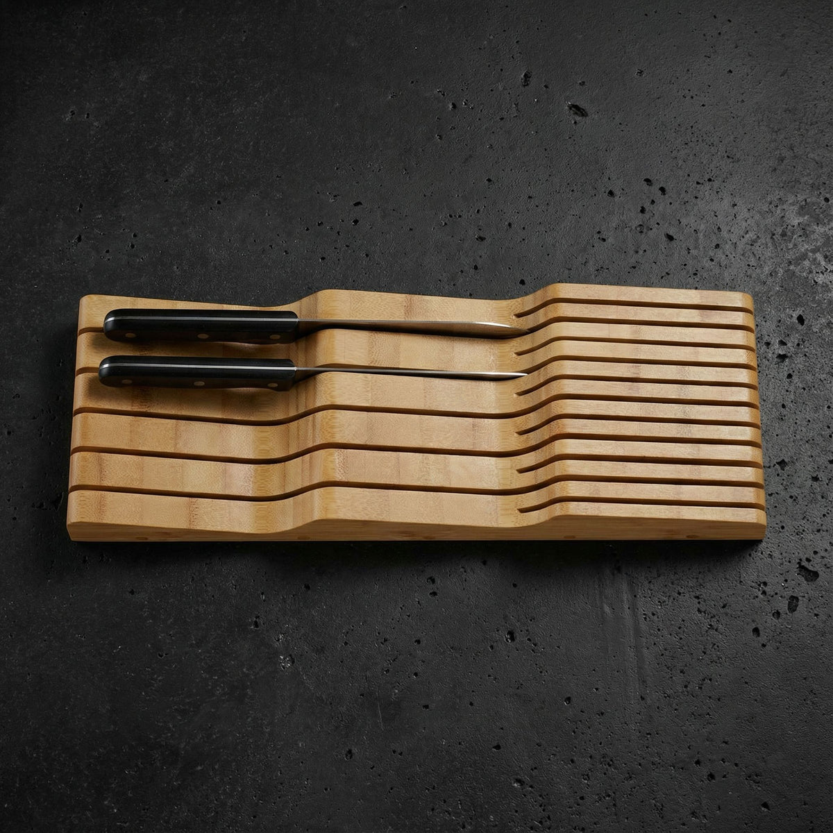 Kassandra Natural Bamboo In-Drawer Knife Block