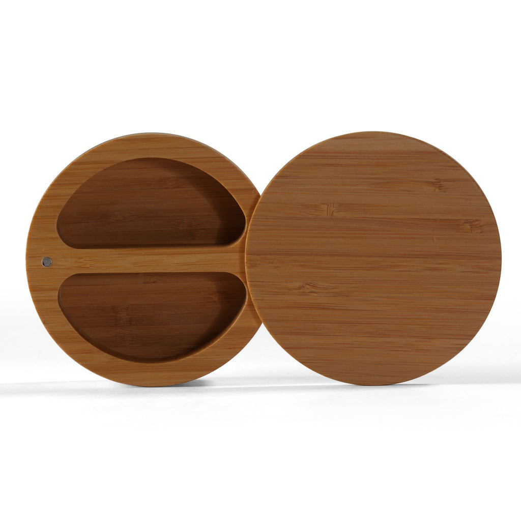 Cortesi Home Pinchi Natural Bamboo Salt and Pepper Herbs and Spice Box with Rotating Top