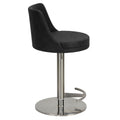 Eros Adjustable Swivel Barstool in Brushed Stainless Steel with Heavy Solid Base, Retro Black