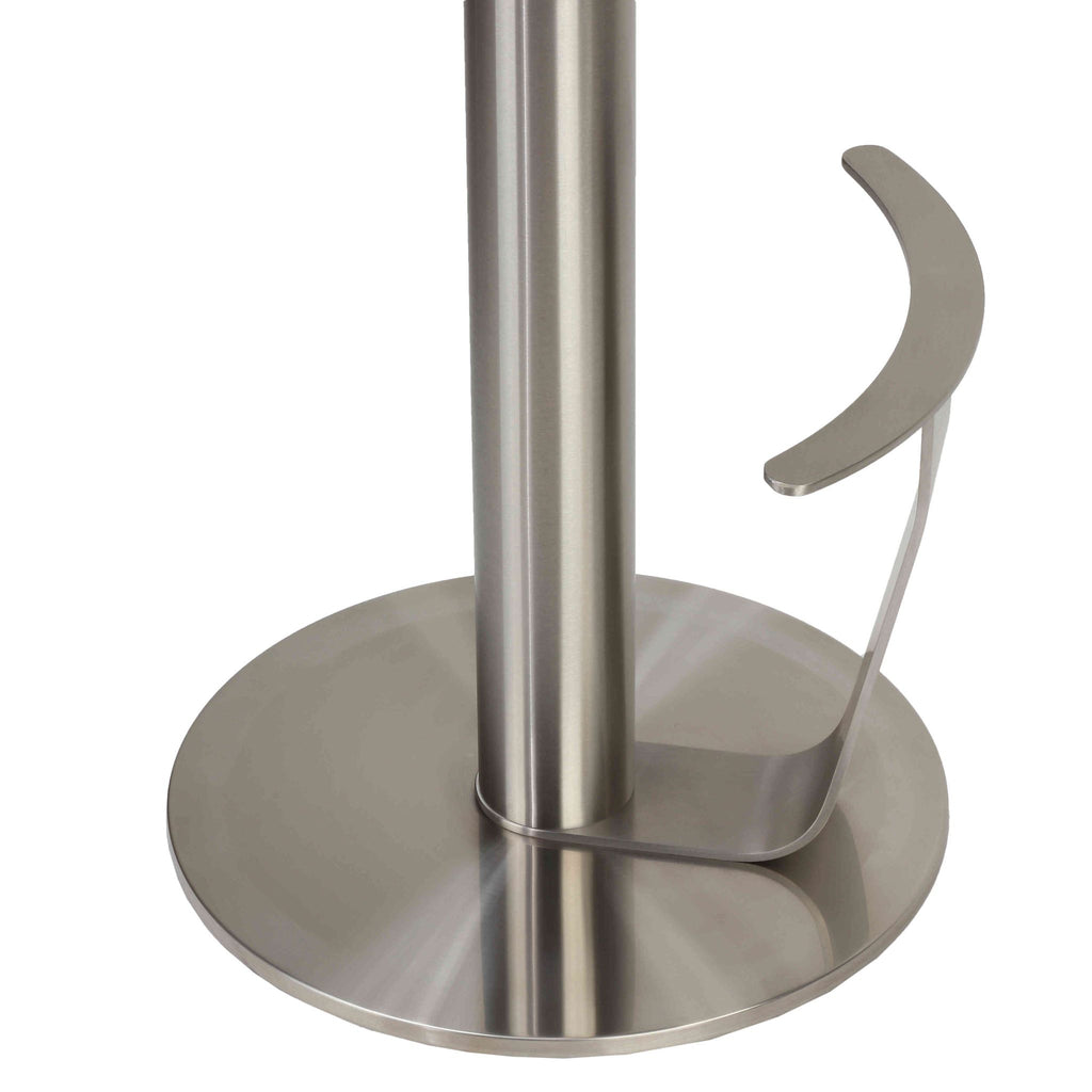 Hera Swivel Bar Height Stool in Heavy Stainless Steel, Light Grey