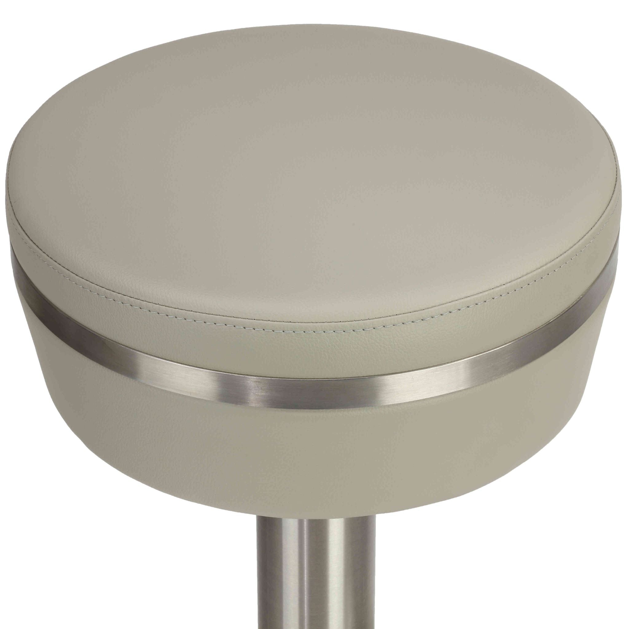 Hera Swivel Bar Height Stool in Heavy Stainless Steel, Light Grey