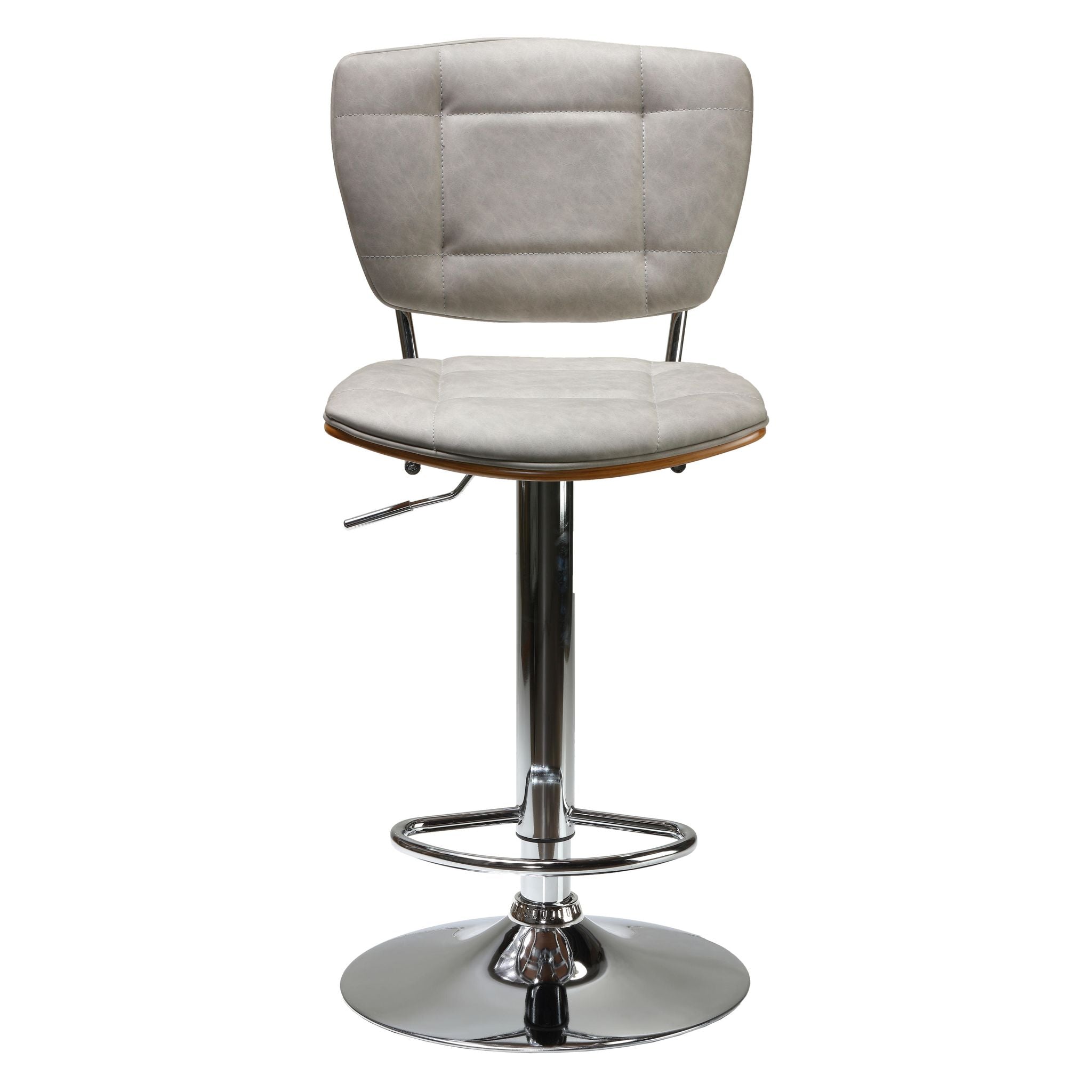 Carmen Adjustable Barstool or Counterstool, Antique Grey and Walnut Veneer