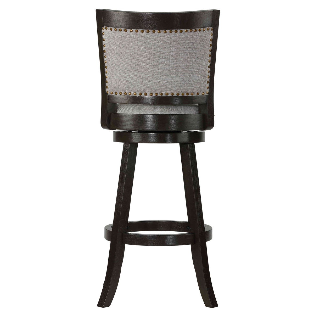 Ferne Solid Wood Swivel Barstool, 29" Gray Fabric