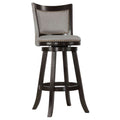 Ferne Solid Wood Swivel Barstool, 29" Gray Fabric