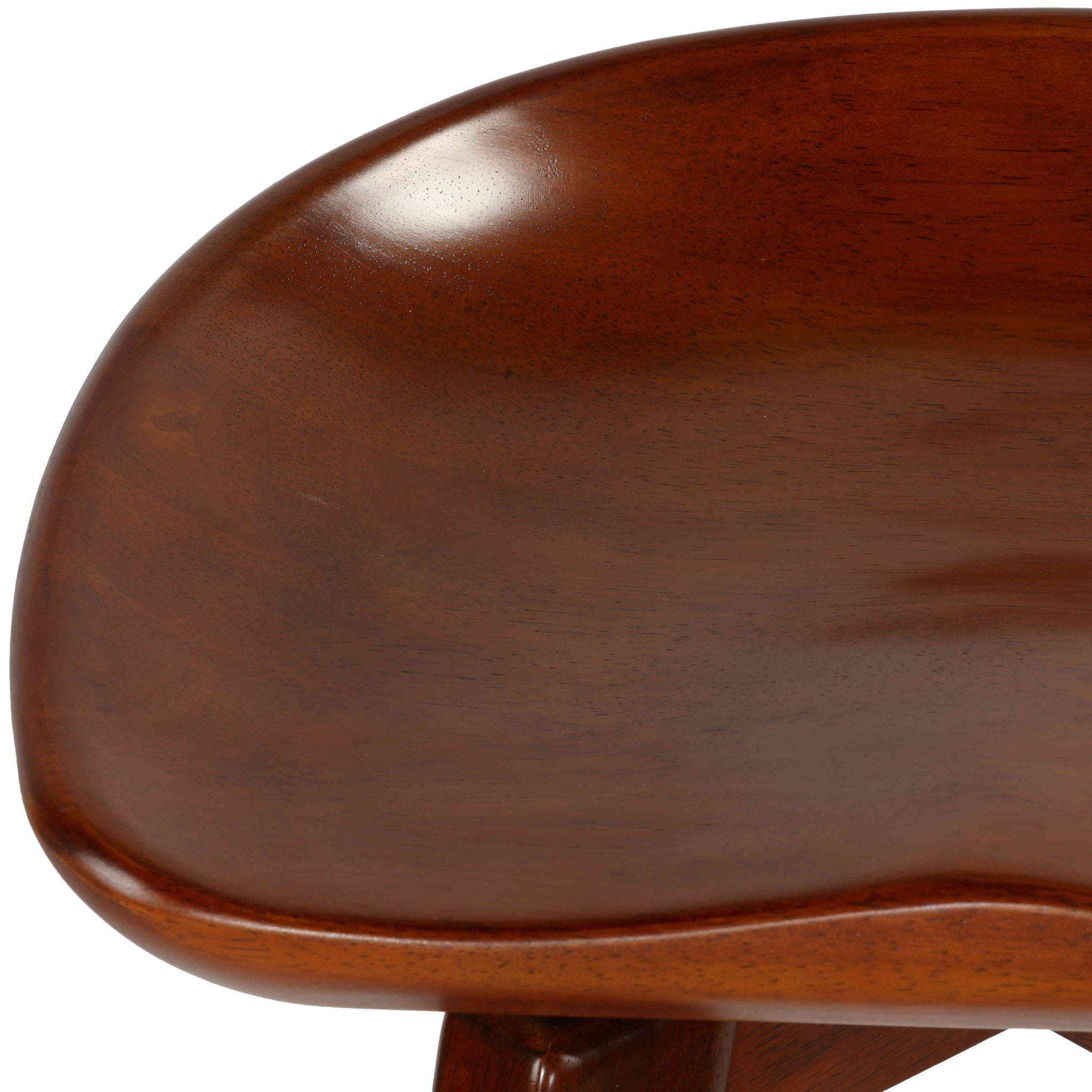 Cortesi Home Tiwi Backless Swivel Barstool in Solid Wood, 29" Walnut
