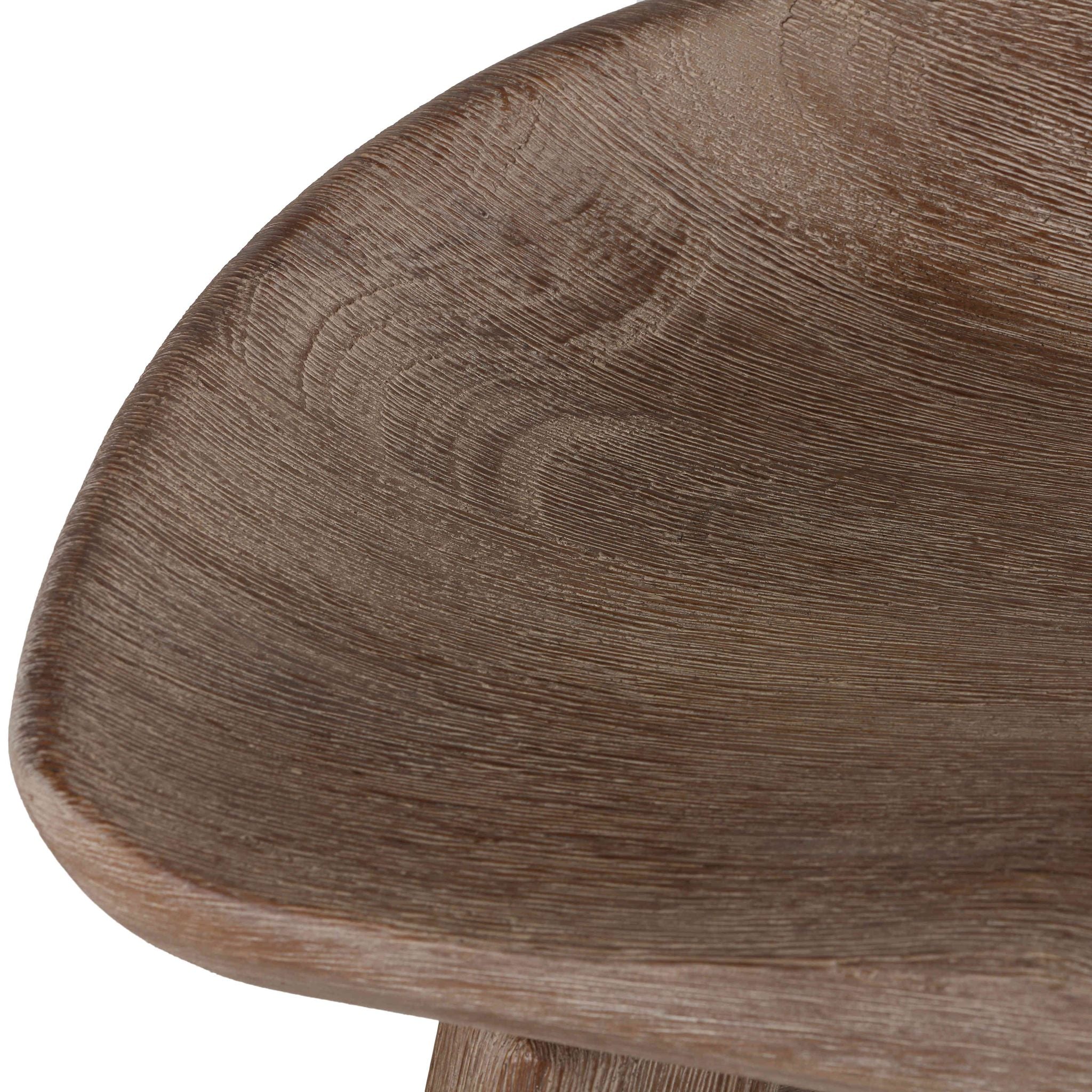 Tiwi Backless Swivel BarStool in Solid Wood, 29" Whitewash Gray