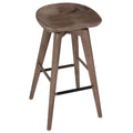 Tiwi Backless Swivel BarStool in Solid Wood, 29" Whitewash Gray