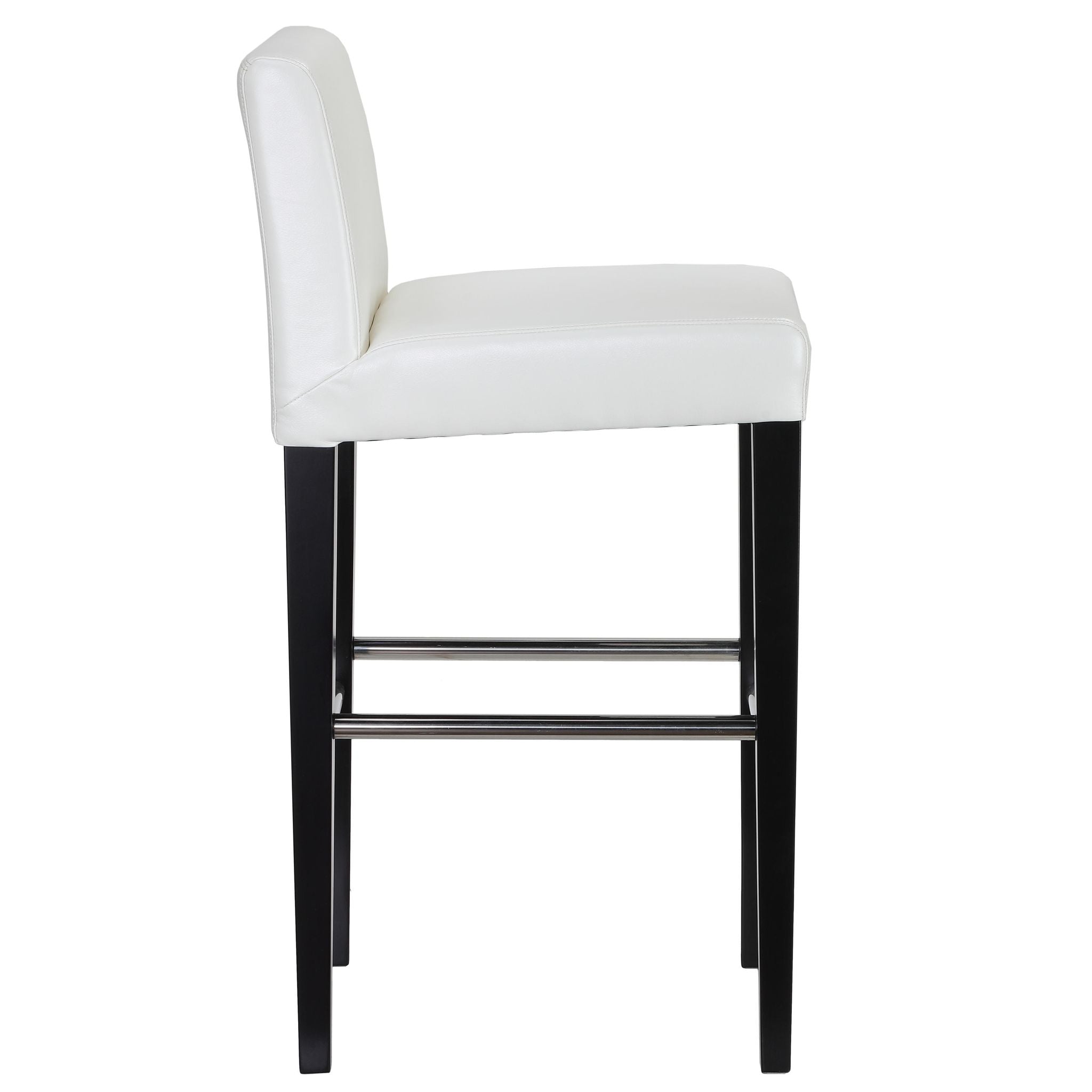 Cortesi Home Amsterdam Bar Stool with Back, White