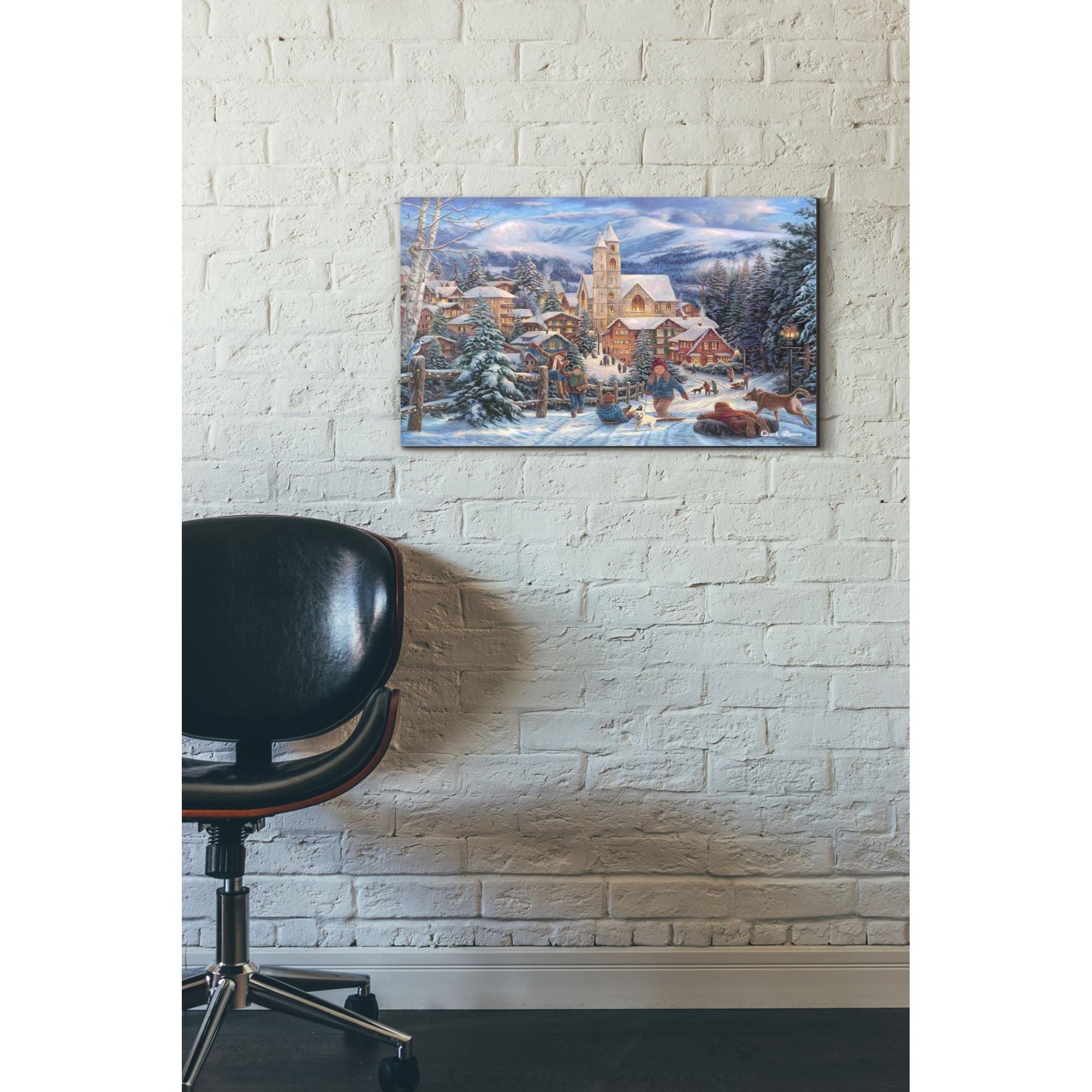 Cortesi Home 'Sledding to Town' by Chuck Pinson, Canvas Wall Art,18x26