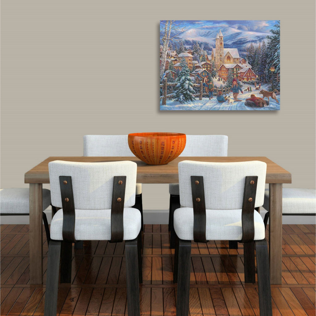 Cortesi Home 'Sledding to Town' by Chuck Pinson, Canvas Wall Art,26x34