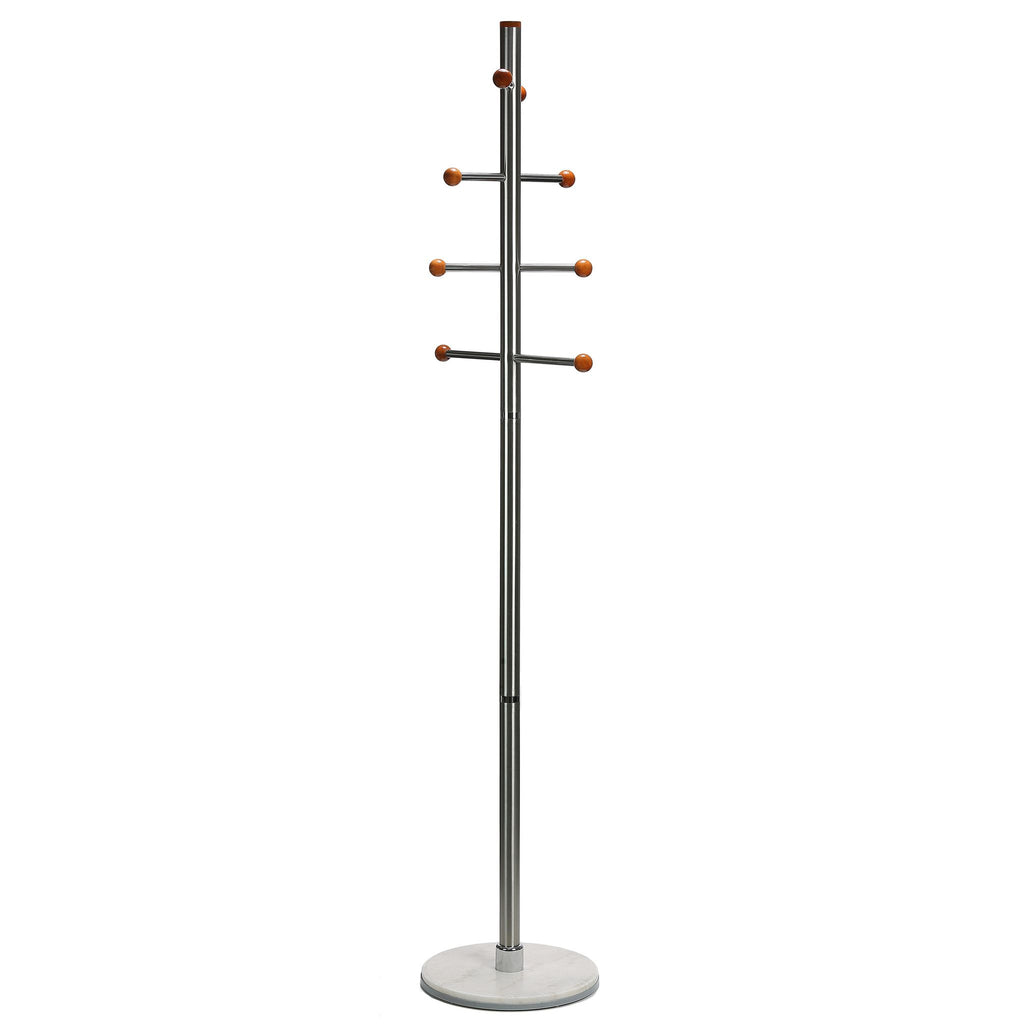 Antenna Cherry Six Foot Chrome, Cherry Wood Coat Rack, Light Marble