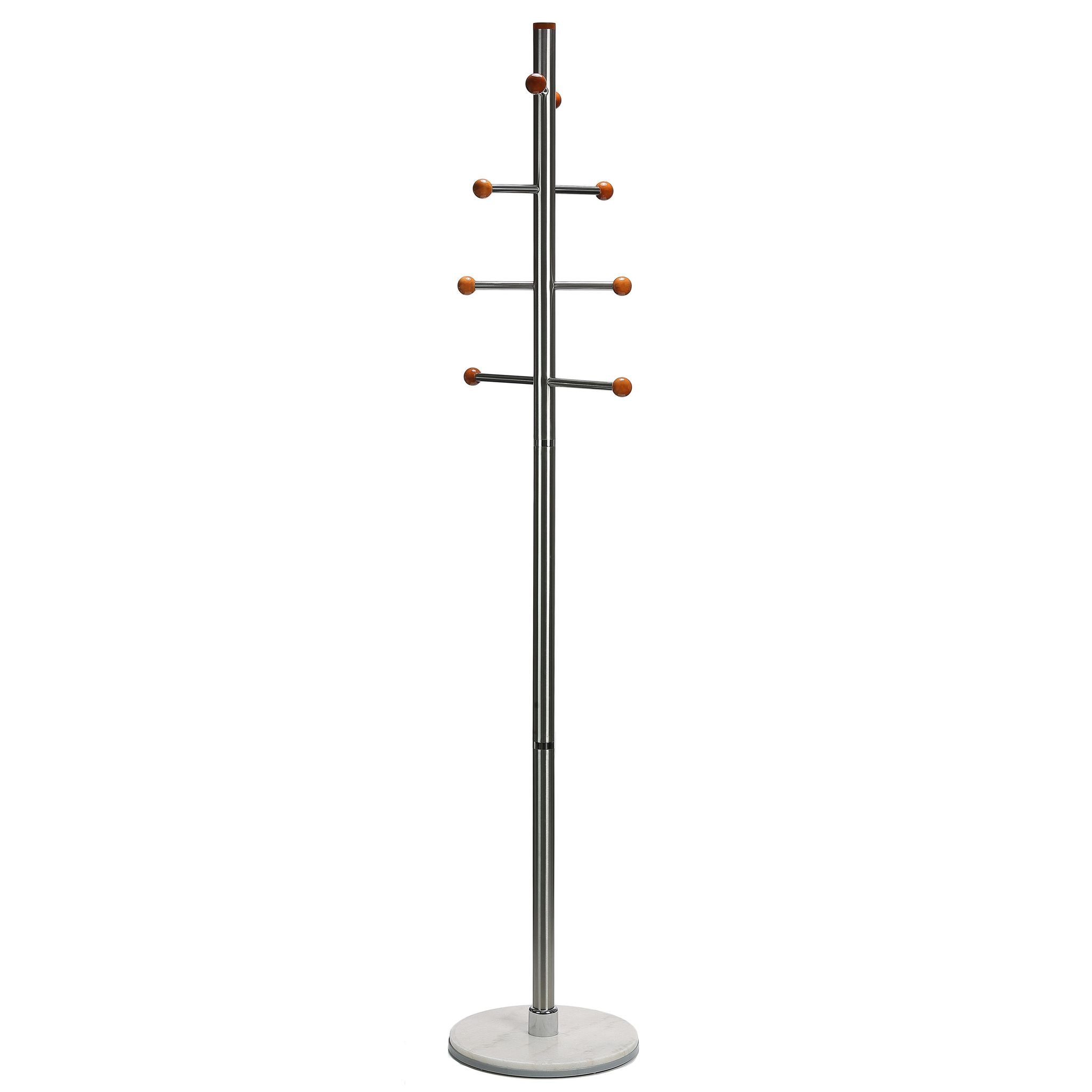 Antenna Cherry Six Foot Chrome, Cherry Wood Coat Rack, Light Marble