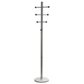 Antenna Black Six Foot Chrome and Wood Coat Rack, Light Marble