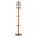 Cortesi Home Crown Dark Six Foot Chrome, Cherry Wood Coat Rack, Dark Marble