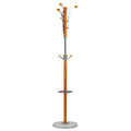 Alpine Light  Chrome and Natural Wood Coat Rack, Light Marble