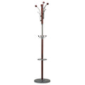 Alpine Dark Chrome and Red Wood Coat Rack, Dark Marble