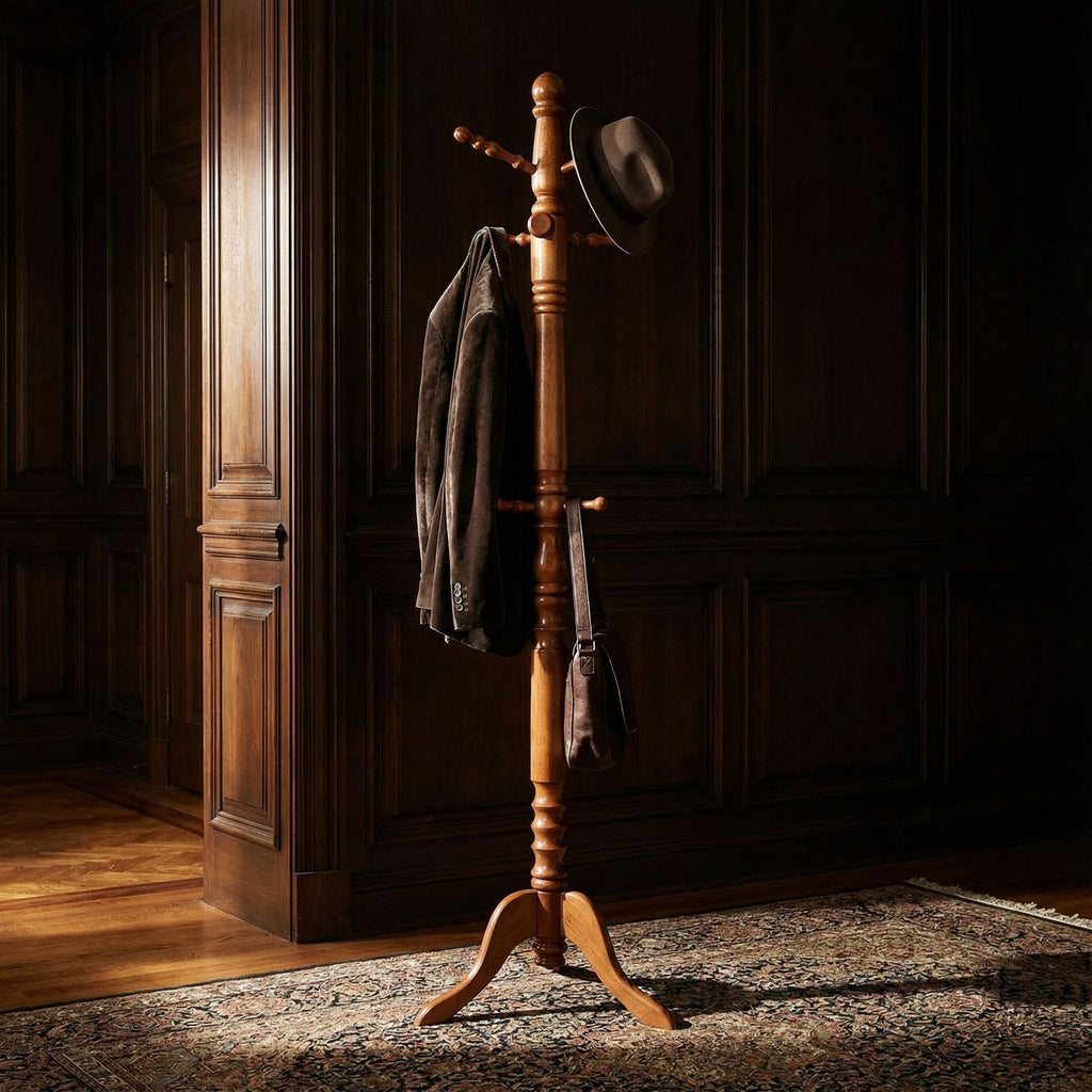 Rachel Wooden Swivel Coat Rack, Oak