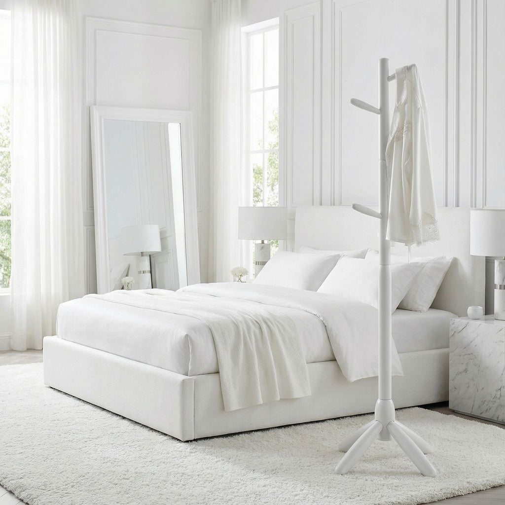 Chandler Wooden Coat Rack, White