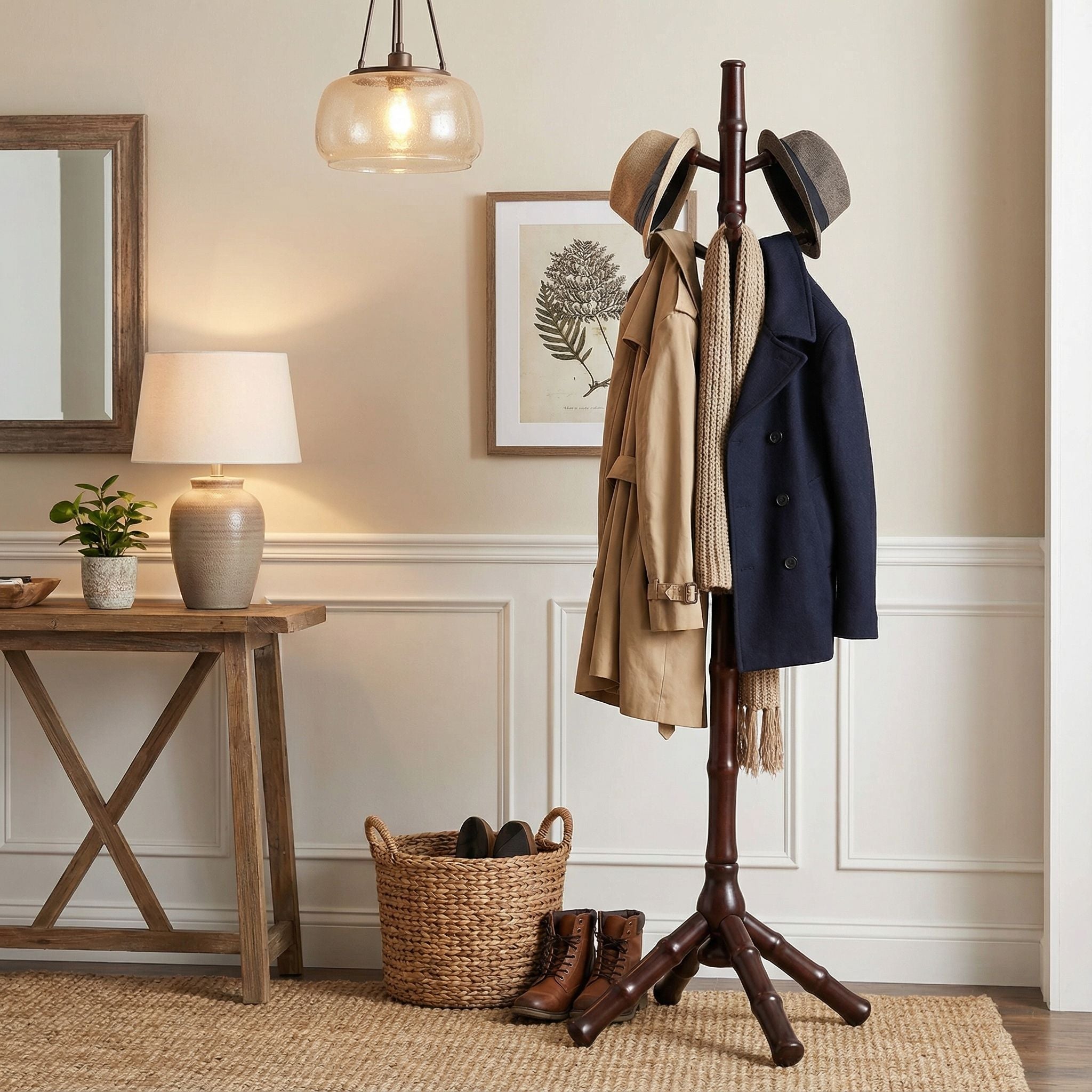 Monica Coat Rack, Mahogany