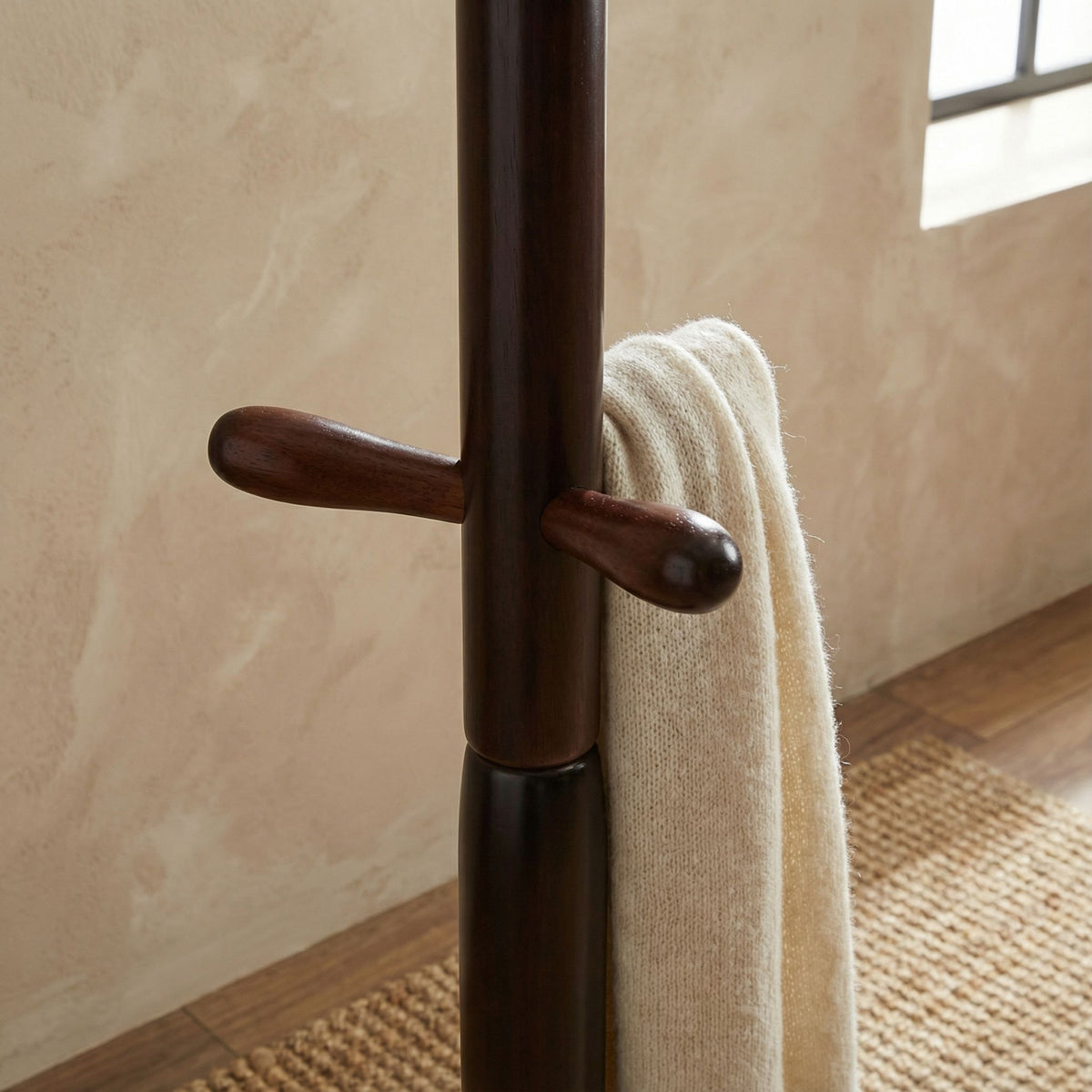 Phoebe Wooden Coat Rack, Mahogany