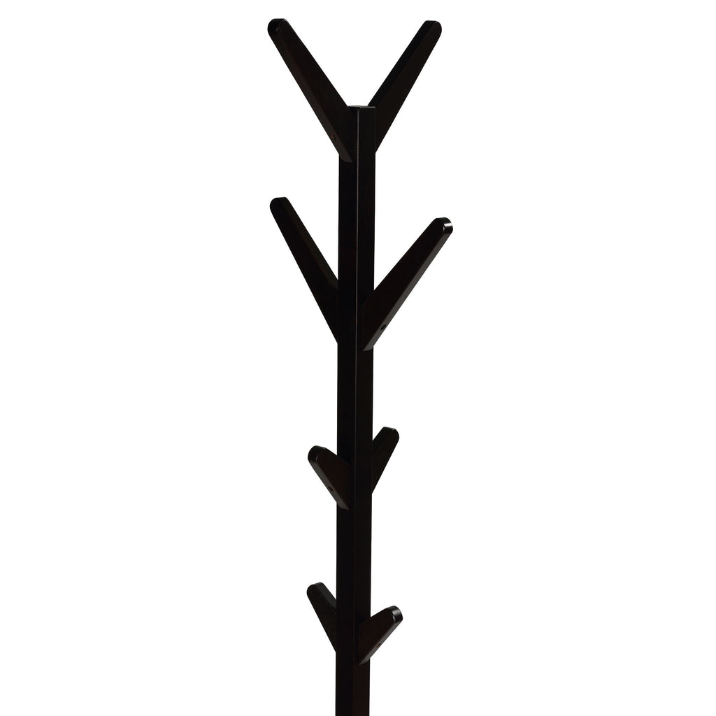 Gunther Wooden Coat Rack Tree, Dark Espresso 8 hooks
