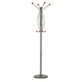 Helix Dark Six Foot Chrome, Cherry Wood Coat Rack, Dark Marble