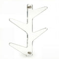 Cortesi Home Space Saver Clear Acrylic Wall Mounted 4 Hook Hanging Storage Organizer Coat Rack, Brushed Nickel