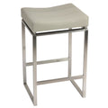 Isis Counter-Height Stool in Brushed Stainless Steel, Light Grey