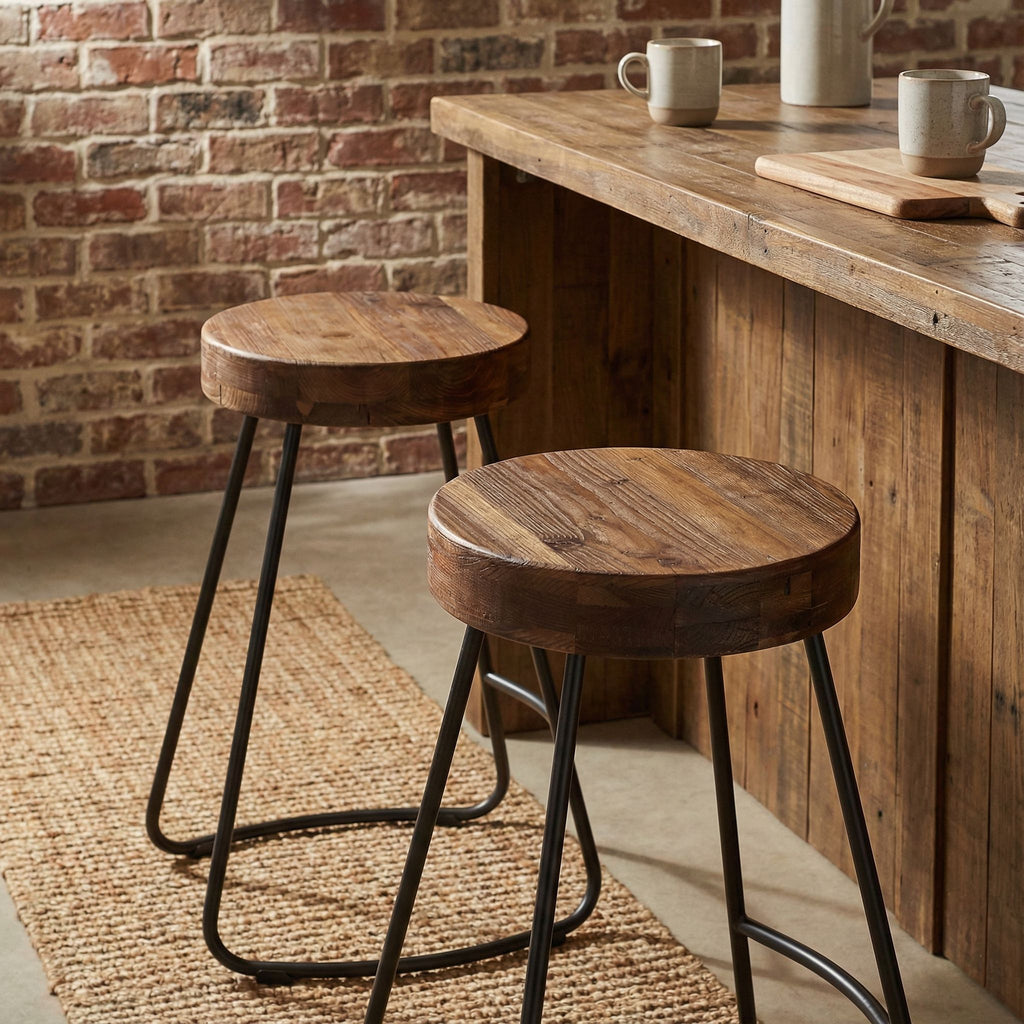 Boone Counterstool in Driftwood and Metal Legs