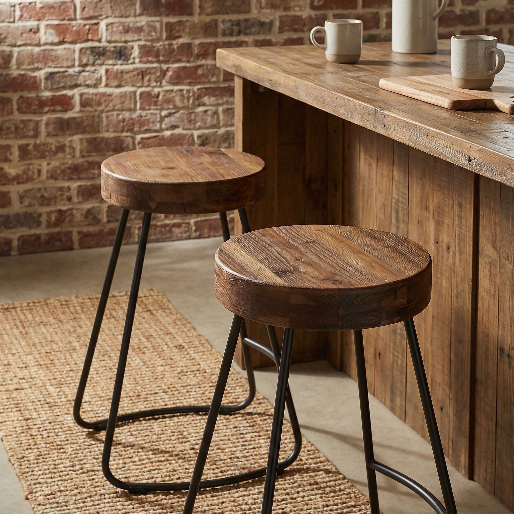 Boone Counterstool in Driftwood and Metal Legs